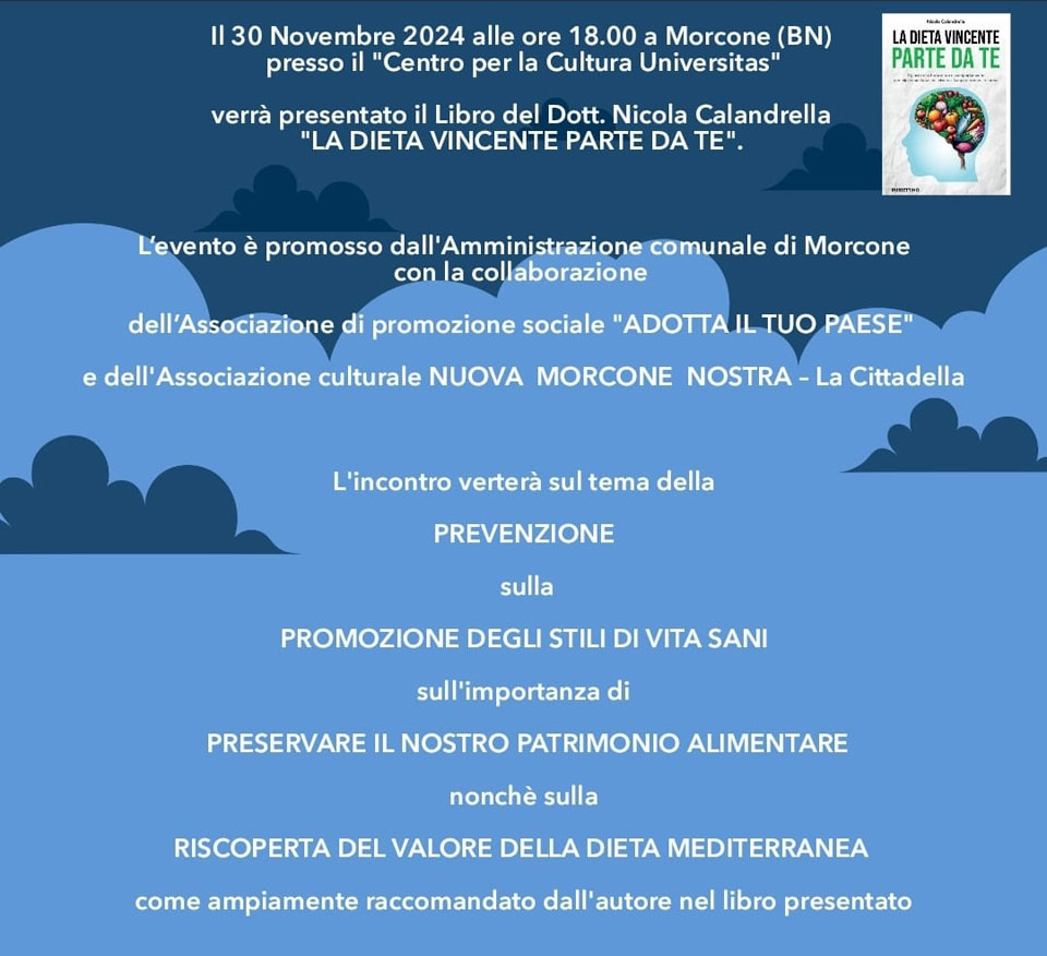 Presentazione del libro del Dott. Nicola Calandrella La Dieta Vincente Parte da Te